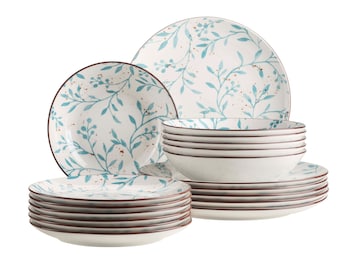 Teller Set, Porzellan Olive