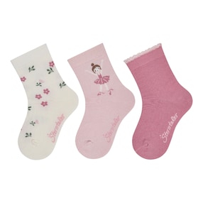 3er-Pack Socken Blumen Ballerina