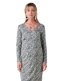 Geblümtes Kleid für Schwangerschaft und Stillzeit