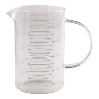 Glazen maatbeker “Geniaal”, 1 l