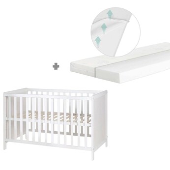 Beistellbett, 60 x 120 cm mit safe asleep Matratze Universal 