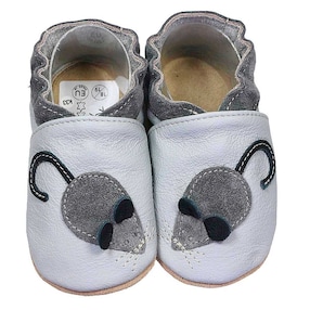 Krabbelschuhe Maus grau