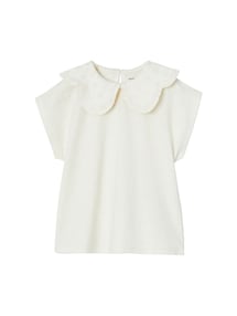 Mädchen T-Shirt mit besticktem Kragen