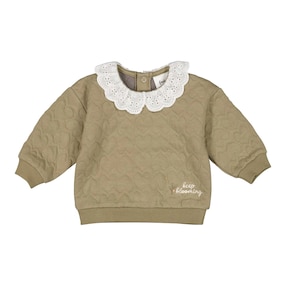 Sweatshirt mit Kragen Herzen gequiltet