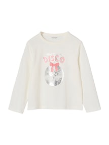 Mädchen Shirt mit Metallic-Print und Recycling-Baumwolle