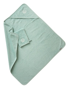 Baby Kapuzenbadetuch & Waschhandschuh