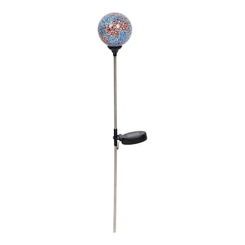 LED-Solar-Gartenstecker „Mosaik-Kugel“