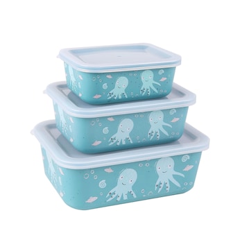 AWAVE Aufbewahrungsbox rPET 400/730/1.300 ml Set 3-teilig | Türkis