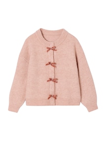 Strickjacke Mädchen mit Samtschleifen