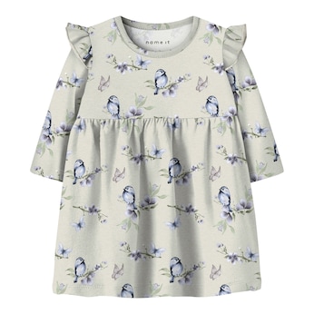 Kleid langarm Vögel Rüschen