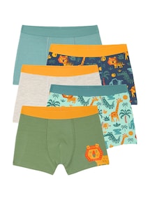 Bio-Kollektion: 5er-Pack Jungen Stretch-Boxershorts Dschungel