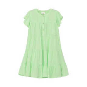 Krepp-Kleid Flügelarm Volant