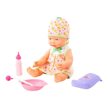 Puppe Fröhliches Baby 35cm mit Schnuller & Fütterset