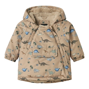 Winterjacke mit Kapuze Plüschfutter Dinos