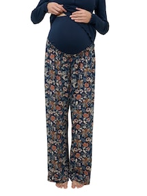 Schlafanzug mit geblümter Hose für Schwangerschaft & Stillzeit