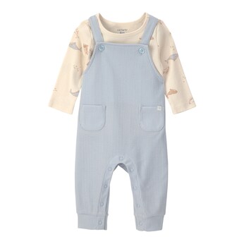 2-tlg. Set Shirt langarm und Latzhose Wale Rippqualität
