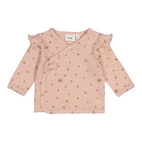 Ajour-Wickelshirt langarm Blumen Rüschen