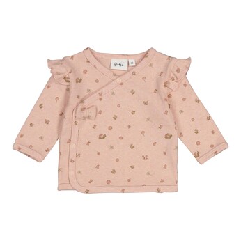 Ajour-Wickelshirt langarm Blumen Rüschen